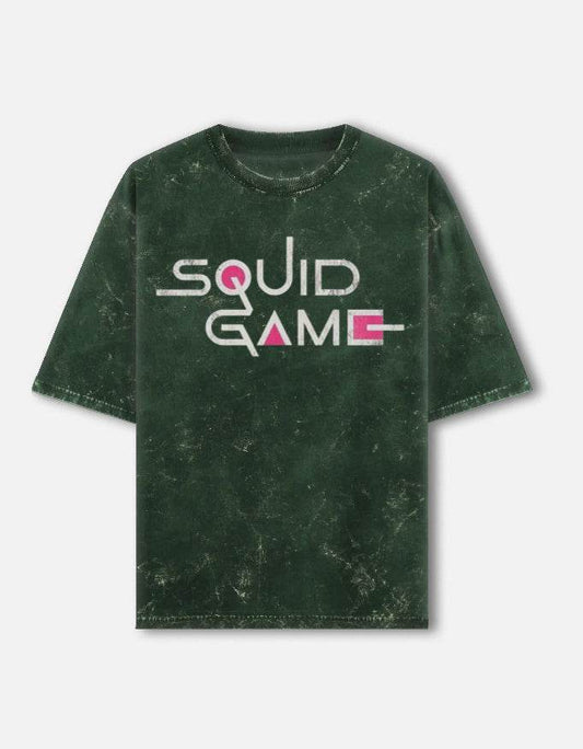 Squid Game Limited Edition Unisex Acid Washed Oversized Tee - lusix