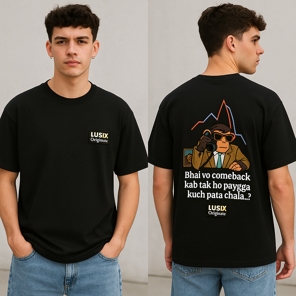 Comeback Monkey Unisex Oversized Graphic Tee Lusix