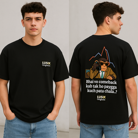 Comeback Monkey Unisex Oversized Graphic Tee Lusix